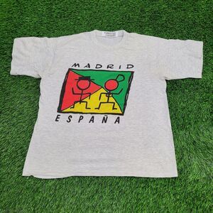 Vintage 90s Spain Shirt Womens XL 22x25 Boxy Gray
